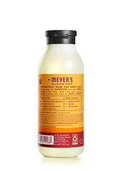 Mrs. Meyer's Clementine body wash label back view highlights ingredients and cruelty-free values
