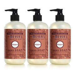 Mrs. MEYER'S Clean Day Gingerbread hand soap bottle ready for festive handwashing