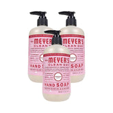 Mrs. Meyer's Clean Day Peppermint soap bottle shows refreshing scent for busy hands.
