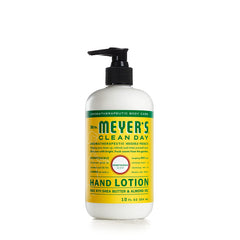Lotion pour les mains Mrs. Meyer's Clean Day au chèvrefeuille, flacon élégant, hydratation légère.