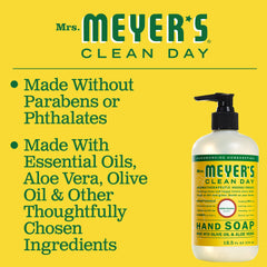 Emballage écoresponsable de Mrs. Meyer's Savon Mains Chevrefeuille.