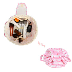 Mrsfox sac maquillage baril rose poche mesh, rangement pratique des articles fréquemment utilisés.