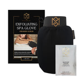 Gant exfoliant Kessa de MS en noir, idéal pour un gommage corporel.
