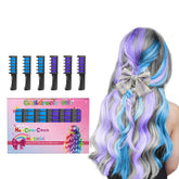 MSDADA peigne craie bleu sur cheveux clairs, look ludique et temporaire.
