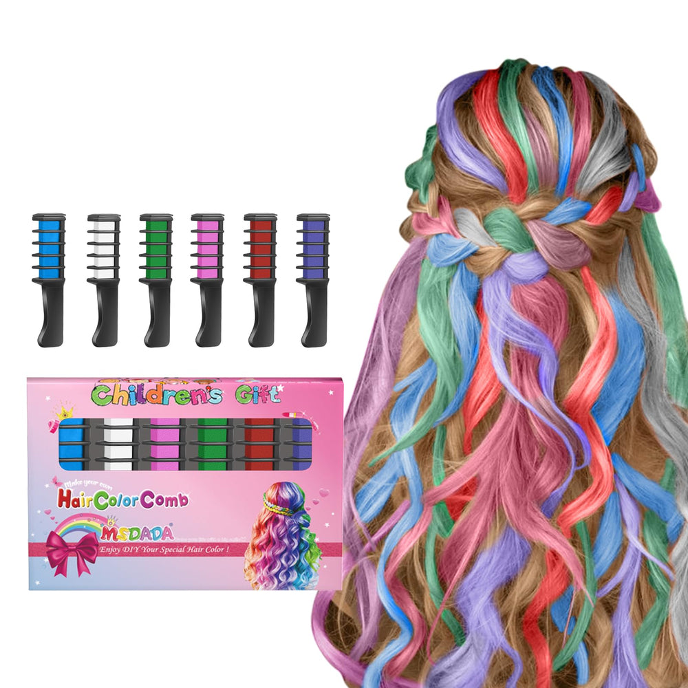 MSDADA peigne colorant cheveux temporaire ensemble, couleur ludique et lavable pour filles.