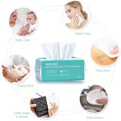 MSOEUESO lingette coton sèche en sachet portable pour nettoyage rapide des surfaces.