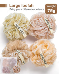 MTDLYICE XL éponge douche avec corde tressée pour suspension facile.