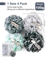 Éponge loofah MTDLYICE, noeud pendage renforcé facilite le séchage et prolonge la durée.