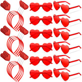 Lunettes cœur MTLEE rouges pour photomaton romantique et festif