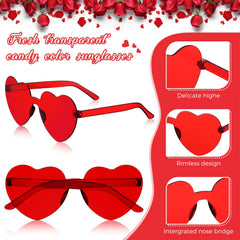 MTLEE lunettes cœur rouge, look chic et léger pour photos.