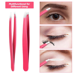 Pince Mudder pour poils visage, inox et pointe inclinée, détail