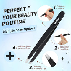 Pinces de qualité Mudder, pointe inclinée, nettoyage facile et rangement pratique.