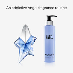 Mugler Angel Crème pour le corps, finition satinée laissant la peau nourrie et lumineuse.