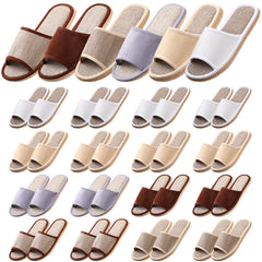 Chaussons Mumufy à orteil ouvert, respirants, idéaux pour accueillir vos invités.