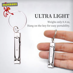 Munkees coupe-ongles pliable en action lors d une ouverture propre.