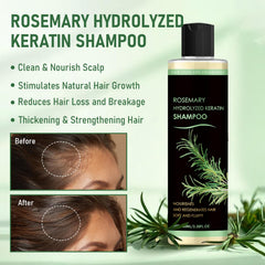 Shampoing muoyid romarin keratine – Étiquette visible, reforme une routine capillaire naturelle.