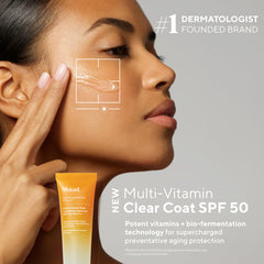 Murad Multi-Vitamin Clear Coat SPF 50, emballage moderne et pratique.
