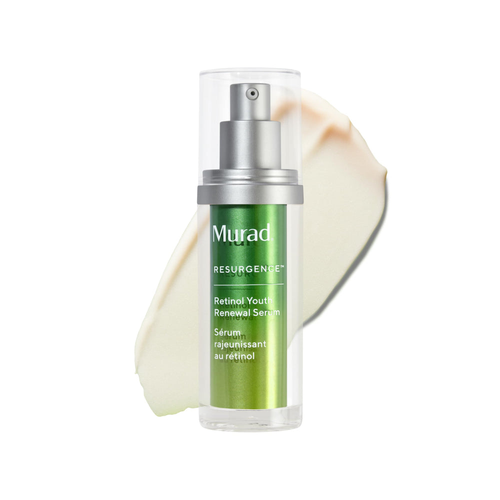 Murad Retinol Youth Renewal Serum – bouteille élégante suggérant un effet raffermissant.