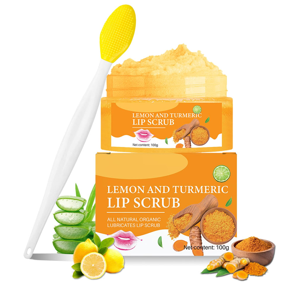 MUREND gommage Lèvres curcuma citron avec brosse pour exfolier en douceur