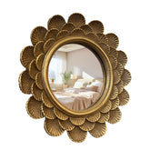 Musanpou miroir vanité vintage rond doré, parfait pour le maquillage quotidien.