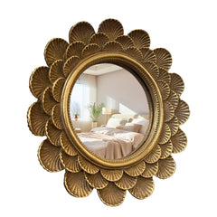 Musanpou miroir vanité vintage rond doré, parfait pour le maquillage quotidien.