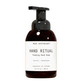 Muse Apothecary Hand Ritual, bouteille-pompe, mousse légère nettoyante et douce.