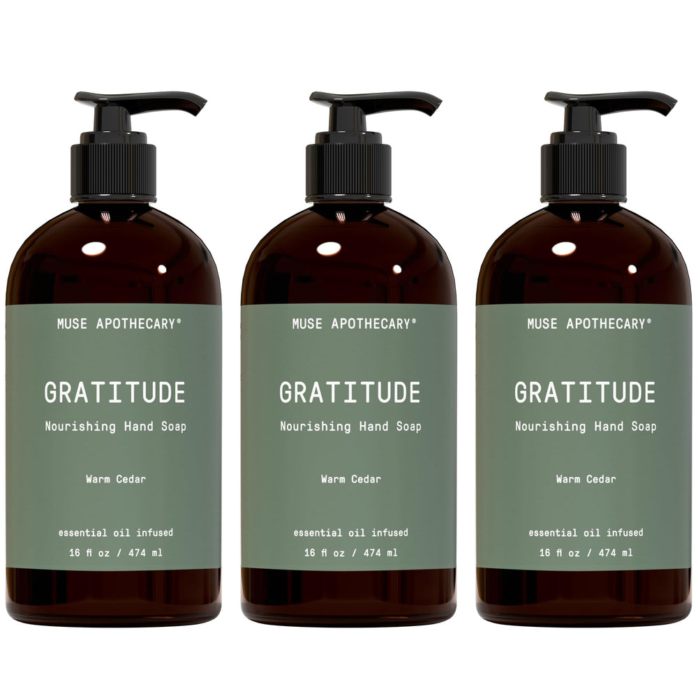 Muse Apothecary rituel mains, bouteille savonneuse botanique pour peau douce et purifiée