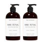 Muse Apothecary Hand Ritual: bouteille savon mains, hydratation légère et parfum aromatique.