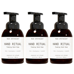 Muse Apothecary Hand Ritual – bouteille savon mousse, hydratation douce pour les mains.