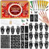 Kit MuseLuxe avec pochoirs et tatouages temporaires pour une personnalisation rapide et sans douleur.