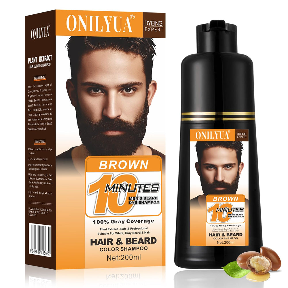 Mxvbaty shampoo-teinture barbe bouteille: couverture grise rapide et fini net