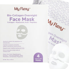 My Flexy Bio Collagen Overnight Mask pack with four hydrating sheets