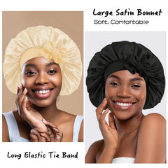 my novel things bonnet satin rose pale – vue arrière, garde les cheveux en place toute la nuit.