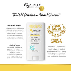 Application facile sur le visage avec le bâton MyChelle SPF50