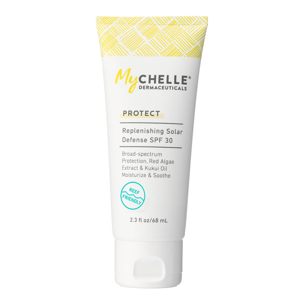 MyCHELLE Solar Defense SPF 30 – tube visage et corps, protection légère et hydratation durable.