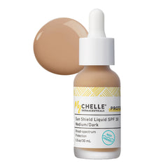 MyChelle Sun Shield Liquid SPF 30 – bouteille 1 oz, protection minérale légère.