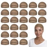 MYKURS cap de perruque en nylon brun pour femmes, confort respirant au quotidien.