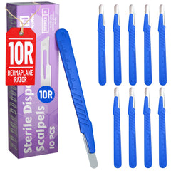 MyMed lames dermaplanage 10R – pack de 10 lames jetables stériles pour usage pratique