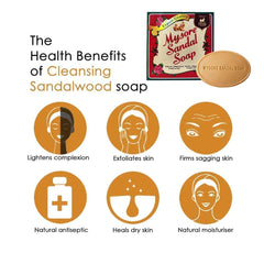 Savon Mysore Sandal – mousse légère sur peau, hydratation naturelle.