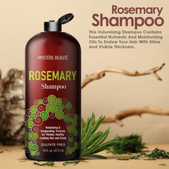 Shampoing Rosemary Mystère Beauté, cuir chevelu purifié et cheveux plus propres.