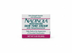 Crème Nadinola en pot pour un teint hydraté et uniforme.