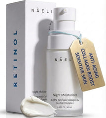 NAELI Crème Rétinol Nuit, bouteille élégante pour nourrir et hydrater la peau.