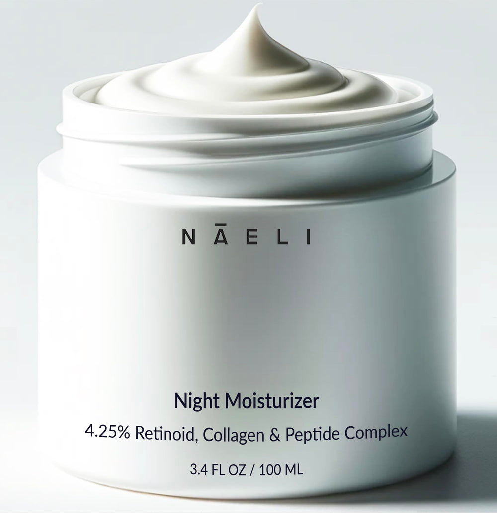 NAELI Crème Rétinoïde Nuit - flacon, application nocturne qui raffermit et lisse la peau.