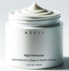 NAELI Crème Rétinoïde Nuit - flacon, application nocturne qui raffermit et lisse la peau.