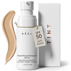 NAELI protection solaire minérale visage SPF 50 pour un teint protégé naturellement.