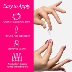 Nailboo kit with glue, file, and prep pads for easy at-home use.