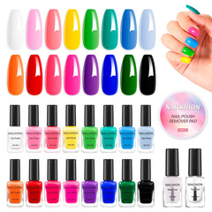 Nailshion vernis à ongles, bouteille transparente, coloris variés pour une manucure rapide.