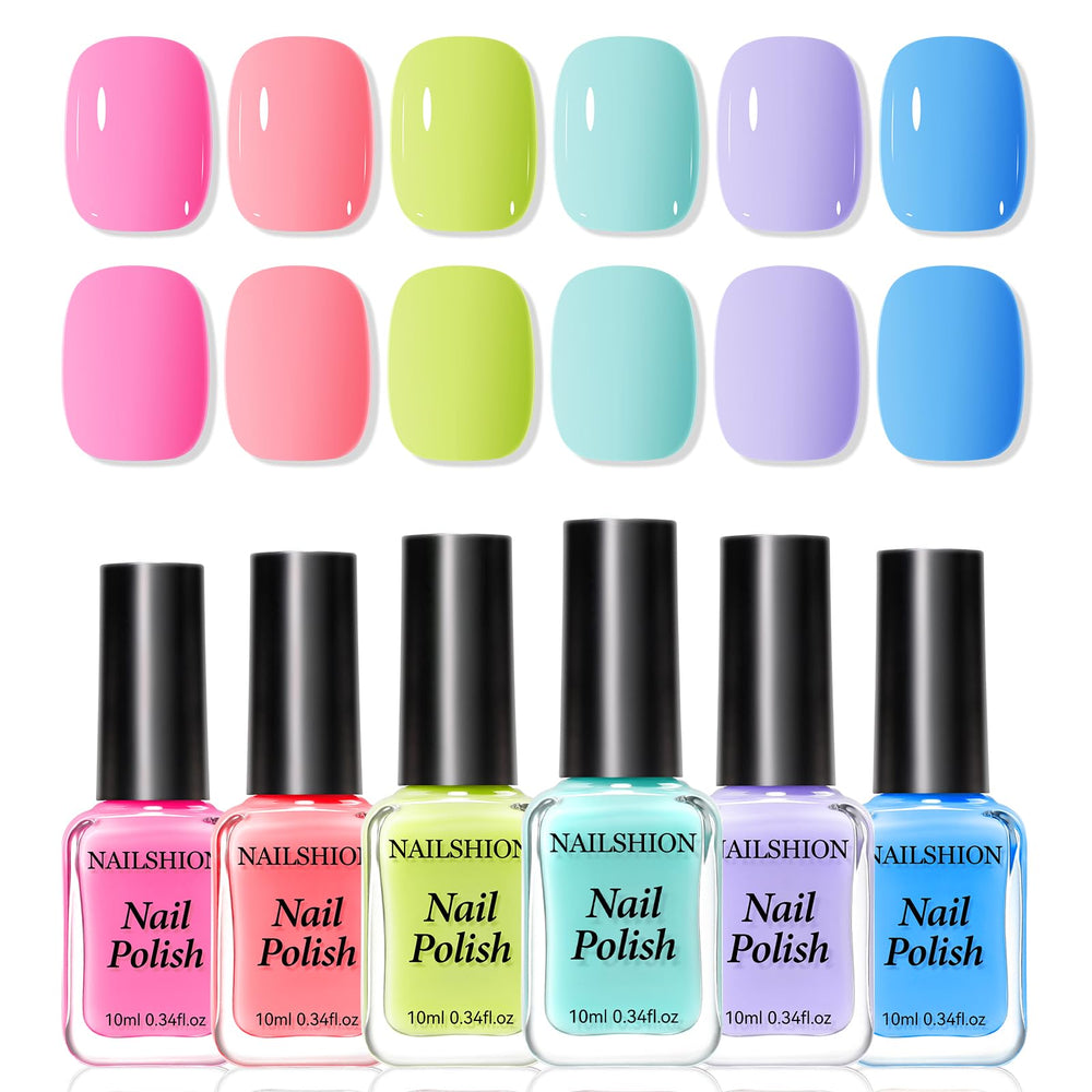 Nailshion vernis rose arc-en-ciel, couleur vive pour une manucure rapide