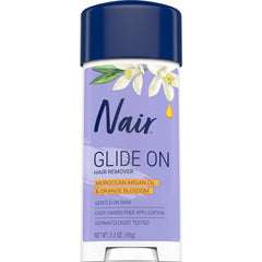 Crème dépilatoire Nair Glide On – épilation des bras, application sans contact, peau lisse.