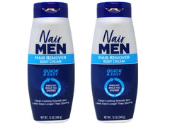 Nair crème dépilatoire pour hommes avec pompe prête pour une application rapide sous douche.
